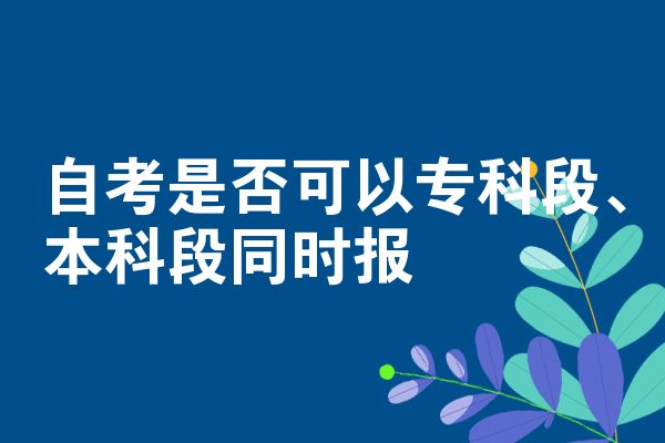 自考是否可以专科段、本科段同时报